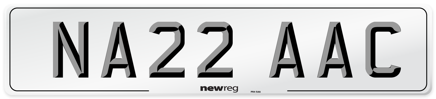 NA22 AAC Number Plate from New Reg